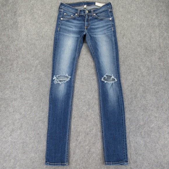 rag & bone Denim - Rag & Bone Womens Distressed Skinny Jean Size 25‎ (Measures 27x28.5)